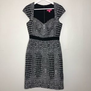 NWOT Betsey Johnson black & white sweetheart dress
